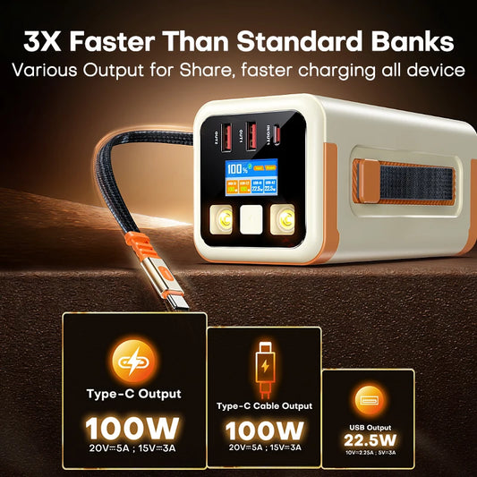 50000Mah Power Bank PD 100W Fast Charging Portable Large Battery Capacity Power Station for Iphone Laptop Samsung Xiaomi