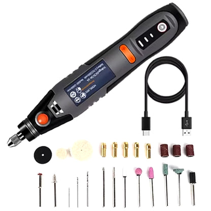 35W USB Cordless Rotary Tool Dremel DIY Mini Drill Engraving Pen Electric 3 Speed Mini Wireless Drill Set 8500R-21000R/Min