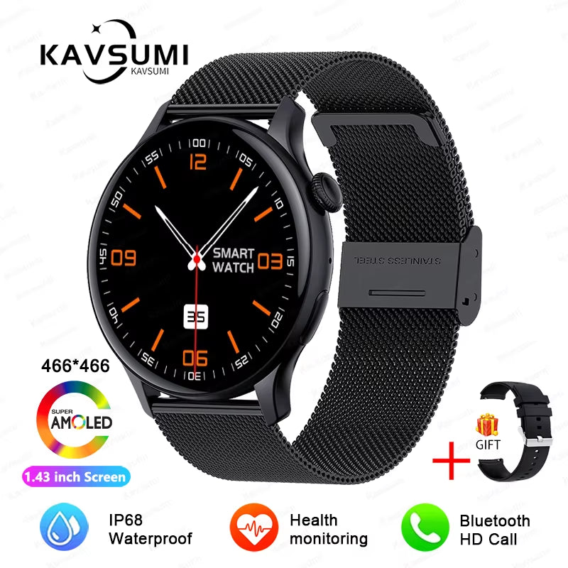 2025 NFC Smart Watch Amoled HD GPS Track Sports Heart Rate Bluetooth Call Waterproof Ladies Women Smartwatch for Huawei Xiaomi