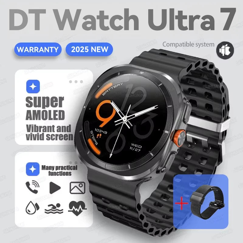 Hot Sales 2025 New DT Watch 7 Ultra 47Mm Smartwatch 32GB Memory GPS Trackr NFC Bluetooth Call Outdoor Sport Smartwatch Men Women