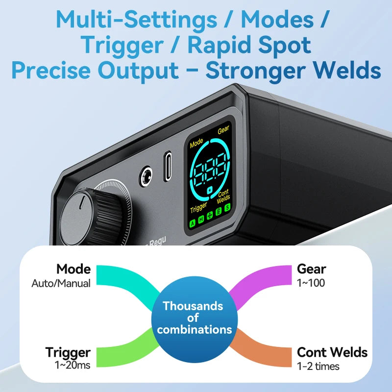 9000W Spot Welder High Power Portable Pedal Spot Welding Machine 1330A Present Adjustable Welders for DIY 18650 Battery