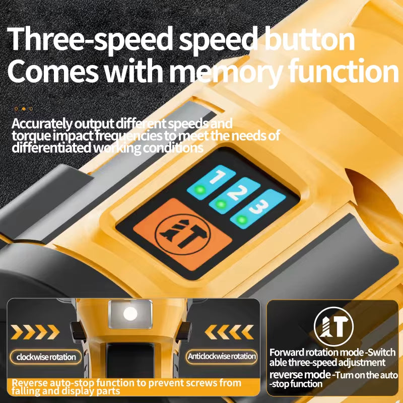 LYUWO 16.8V Electric Drill Driver 140N. M Impact Wireless Drill Bit Household Multifunctional Electric Screwdriver Tool