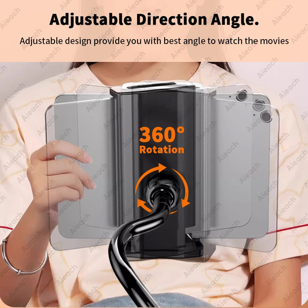Gooseneck Tablet Stand Holder, Tablet Holder Metal+Abs Adjustable 360° Rotating Arm for 4.7-11" Ipad/Tablets Desk/Bed Mount