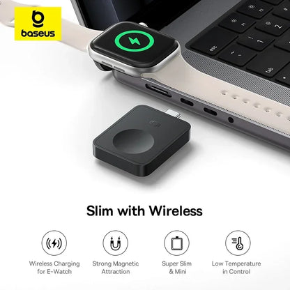 Baseus Magpro Magnetic Wireless Charger for E-Watch 2.5W for Apple Watch S1-S10 Series SE Series Ultra Series
