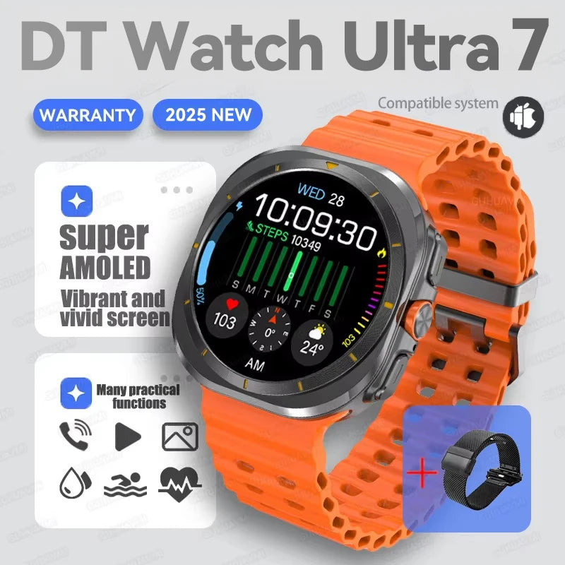 Hot Sales 2025 New DT Watch 7 Ultra 47Mm Smartwatch 32GB Memory GPS Trackr NFC Bluetooth Call Outdoor Sport Smartwatch Men Women