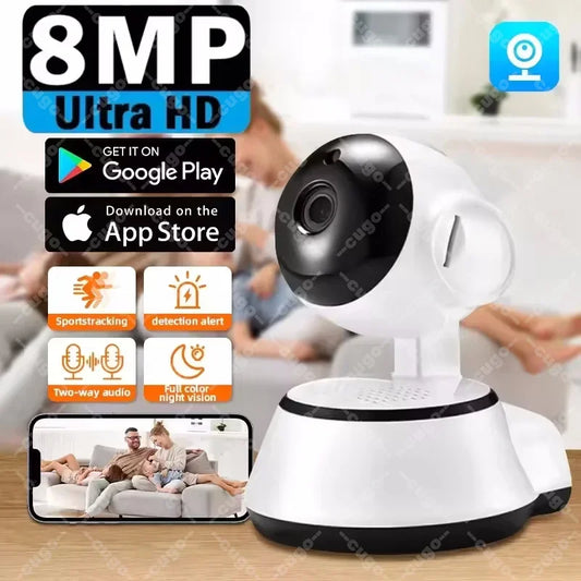 8MP IP Wifi Camera Surveillance Security Baby Monitor AI Human Tracking Cam PTZ Smart Home Night Vision CCTV Indoor Video Camera