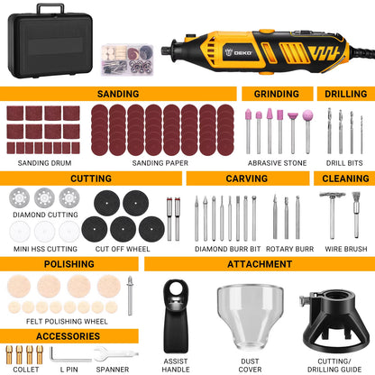 Rotary Tool Kit Power Hand Rotary Tools Mini for Wood/Metal, Electric Grinder Drill Machine