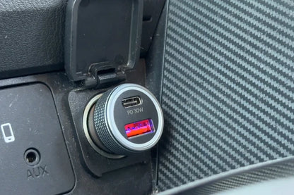 30W PD USB-A and USB-C Car Charger