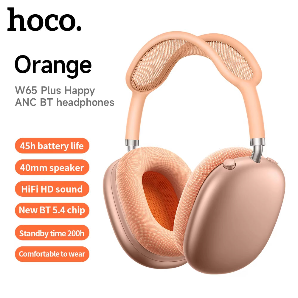 W65 plus Airpods Max ANC Noise Reduction Bluetoothe Headphone over Ear Big Earphones Hifi Headsets with Magnetic Earmuffs