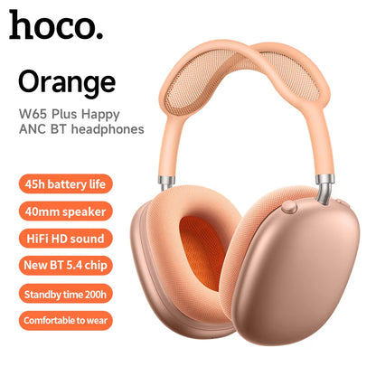 W65 plus Airpods Max ANC Noise Reduction Bluetoothe Headphone over Ear Big Earphones Hifi Headsets with Magnetic Earmuffs