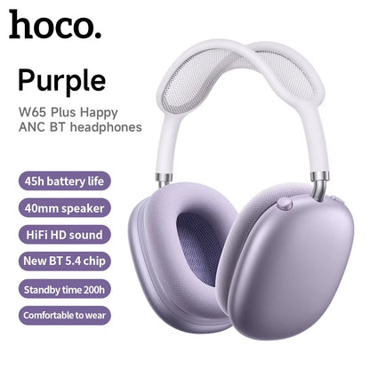 W65 plus Airpods Max ANC Noise Reduction Bluetoothe Headphone over Ear Big Earphones Hifi Headsets with Magnetic Earmuffs