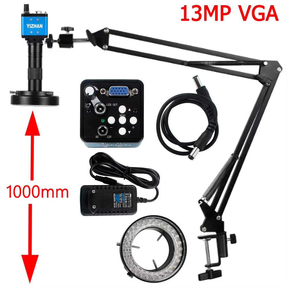 4K Digital Microscope 48MP Microscope for Electronics USB-C Industrial Cameras HDMI 1-150X Zoom C-Mount Lens Phone Pcb Soldering