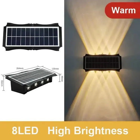 Solar Wall Lamp Outdoor Solar LED Light Waterproof up and down Luminous Lighting Balcony Yard Garden Decoration Lights
