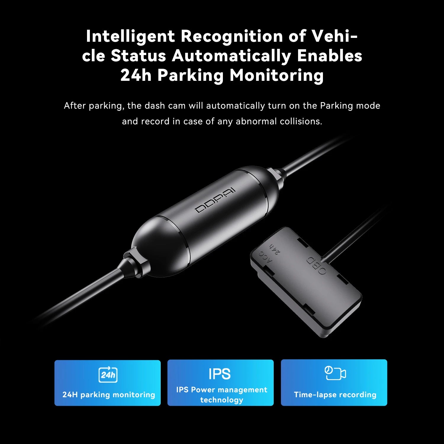 Dash Cam Smart OBD Hardware Kit Compatible with Models N1 Dual, N3 Pro, N5 Dual, Z50,Z60 Enable 24 Hours Parking Monitor