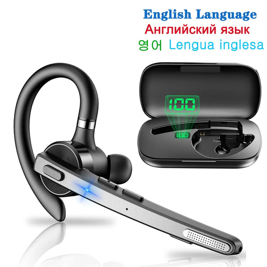 M53 Bluetooth Headset Wireless Headphone Dual-Mic Mute Noise Cancelling Earpiece Handsfree Earphones for Driver Office