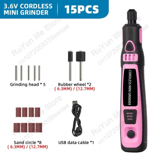 5000-10000-15000R Electric Drill Mini Grinder Engraver Rotary Tool for Glass Ceramic Grinding Engraving Polishing Car Repair Kit