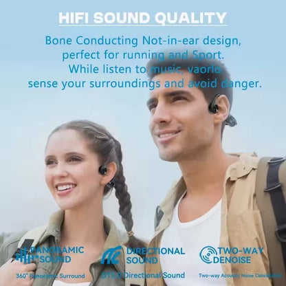 Bone Conduction Earphones Wireless Bluetooth 5.3 Sports Headphones Ear Hook for Running and Driving