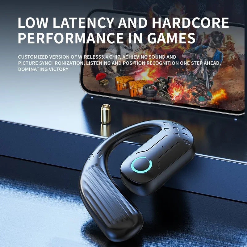Bluetooth 5.4 Open Wireless Earphone 180° Rotation Adjustable Left Right Ear Universal Headset with Mic for Sport Business Music