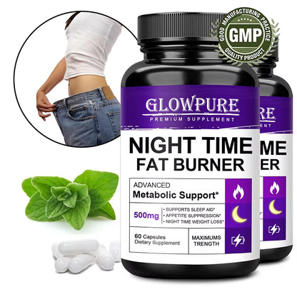 Powerful Natural Night Time Fat Burning and Cellulite Weight Loss Pills for Lean Physique Detoxification Promotes Metabolism