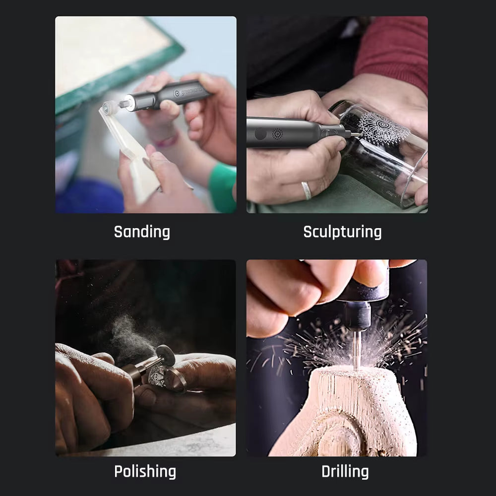 8V Mini Grinder 52Pcs 80W Electric Grinding Engraving Cordless Variable Speed Lithium Battery Power Tools USB Charger