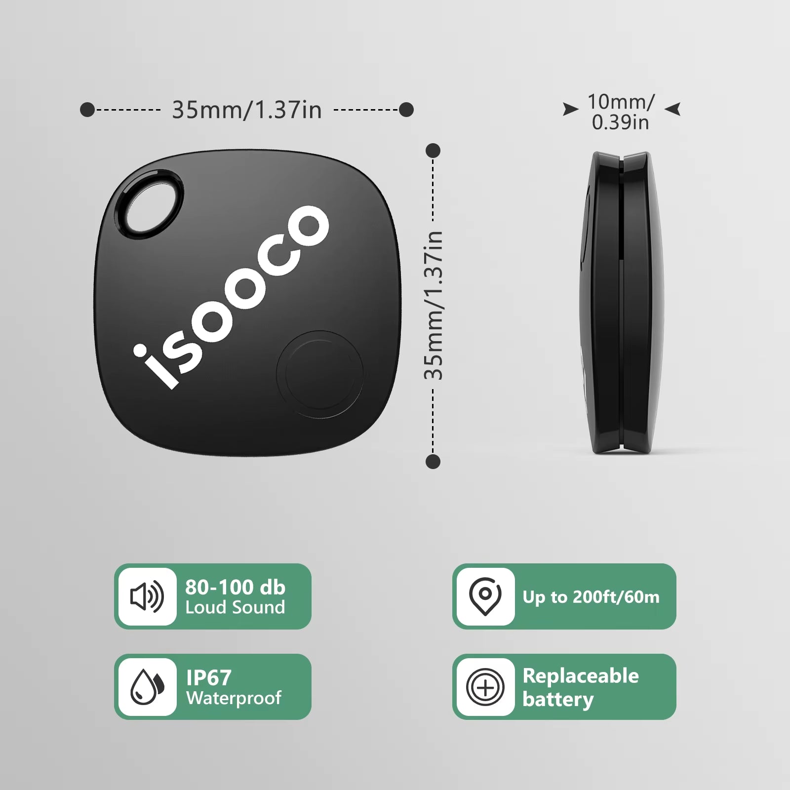 1/2/3/4Pcs  Mini Car Locator Anti-Lost Wallet Keychain Smart Tag Bluetooth Tracker Key Item Finder Use Find My (IOS Only)