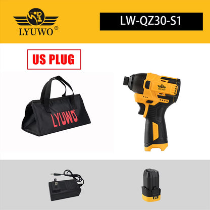 LYUWO 16.8V Electric Drill Driver 140N. M Impact Wireless Drill Bit Household Multifunctional Electric Screwdriver Tool