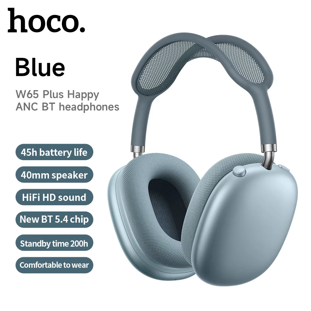 W65 plus Airpods Max ANC Noise Reduction Bluetoothe Headphone over Ear Big Earphones Hifi Headsets with Magnetic Earmuffs