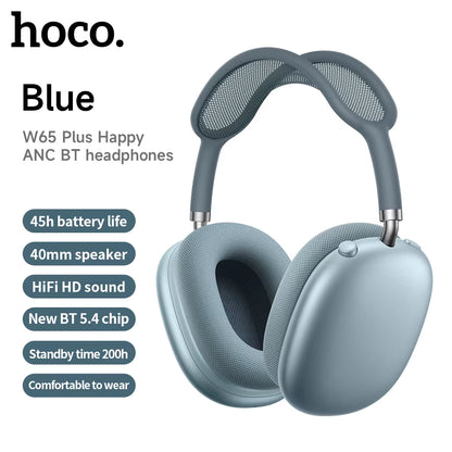 W65 plus Airpods Max ANC Noise Reduction Bluetoothe Headphone over Ear Big Earphones Hifi Headsets with Magnetic Earmuffs