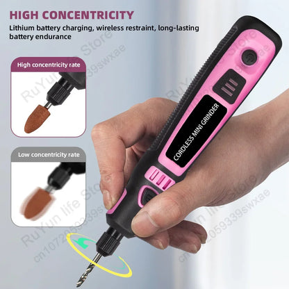 5000-10000-15000R Electric Drill Mini Grinder Engraver Rotary Tool for Glass Ceramic Grinding Engraving Polishing Car Repair Kit