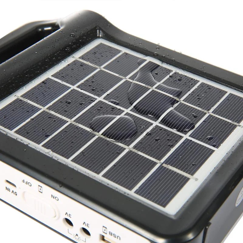 Portable 15W Rechargeable Solar Panel Power Storage Generator Kit USB Charger with Lamp Lighting Home Solar Energy System