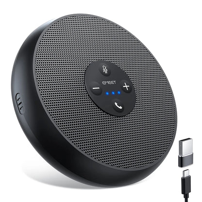 USB Wired Speakerphone Conference Speaker with 2 Mics 360° Voice Pickup Meeting Microphone Zoom Certified for Office/Home