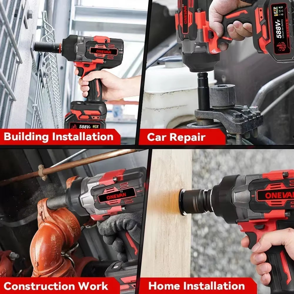 2800N.M 2800W Brushless Electric Impact Wrench 1/2 Inch Cordless Wrench Screwdriver Power Tool for Makita 18V Battery Pin