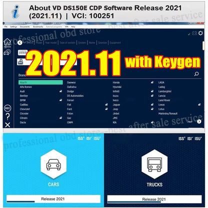 2026 TNESF DELPHIS ORPDC Obd2 Obd Scanner NEW VCI 2021.11 KEYGEN  Bluetooth with USB Car Truck Diagnostic Tools