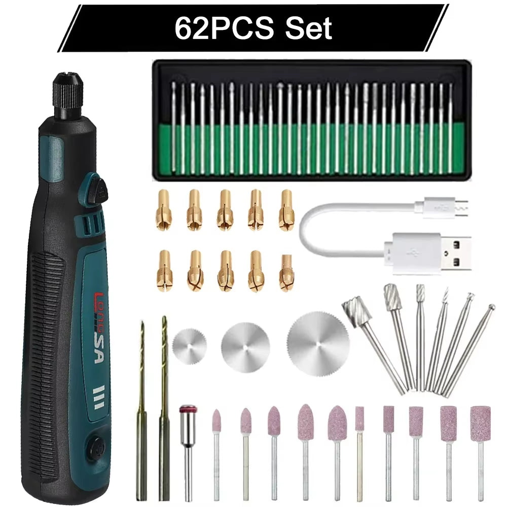 5000-10000-15000R 3.6V USB Wireless Electric Drill Engraving Pen Mini Grinder for Grinding/Polishing/Engraving/Drilling/Cutting