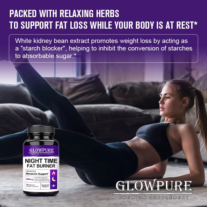 Powerful Natural Night Time Fat Burning and Cellulite Weight Loss Pills for Lean Physique Detoxification Promotes Metabolism