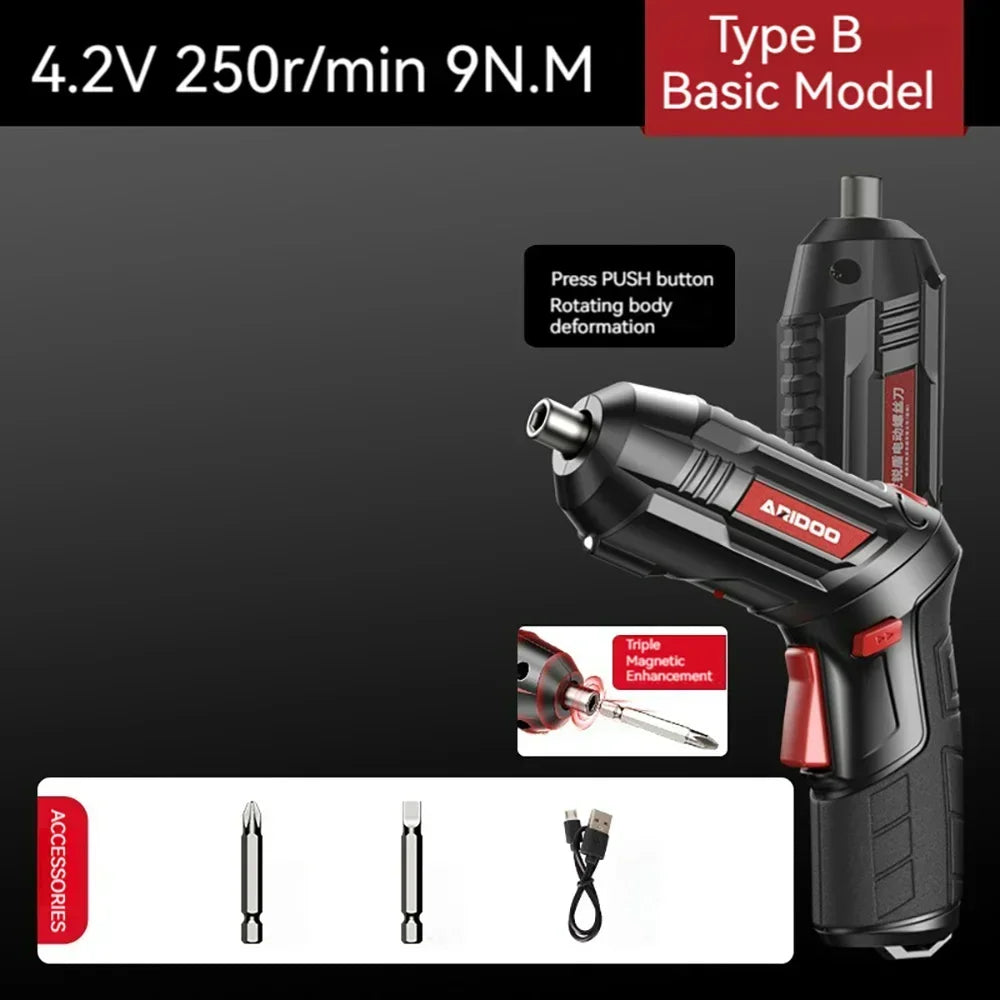 Small and Powerful Battery Screwdriver Rechargeable 4.2V 6Nm 1300Mah 250Rpm Screwdrivers Electric Screw Driver Screwdriver Set