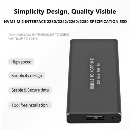 USB 3.0 to NGFF M.2 SSD External Hard Disk Drive HDD Box Support 2230 2242 2260 2280 Hard Disk USB 3.0 to M2 SSD Case