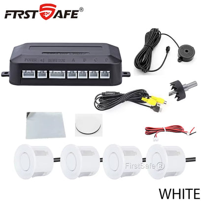 Firstsafe Factory CVBS AHD Video Parking 4 Sensors Car Reverse Backup Rear Buzzer Radar Monitor System Support Android System