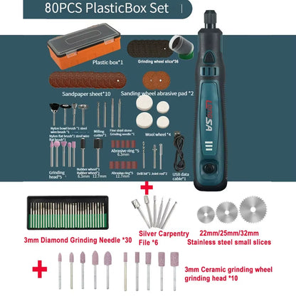 5000-10000-15000R 3.6V USB Wireless Electric Drill Engraving Pen Mini Grinder for Grinding/Polishing/Engraving/Drilling/Cutting