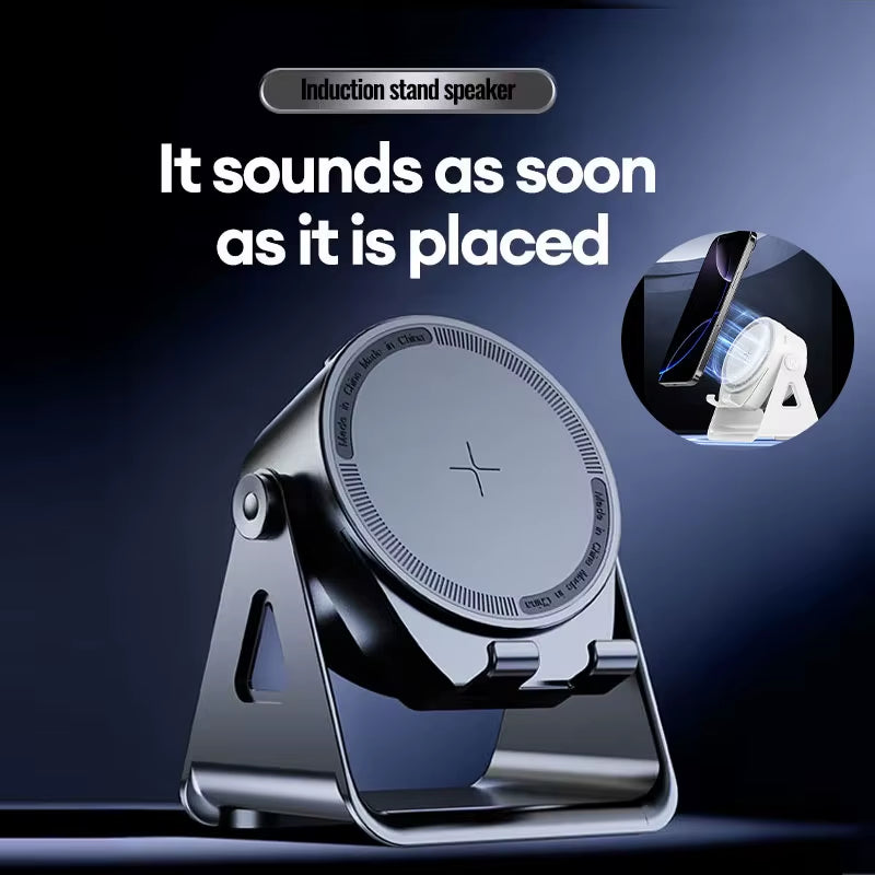 Portable Smart Induction Speaker Wireless Bluetooth Phone Holder Multi-Functional Outdoor Sports Stereo Speakers Universal