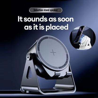 Portable Smart Induction Speaker Wireless Bluetooth Phone Holder Multi-Functional Outdoor Sports Stereo Speakers Universal