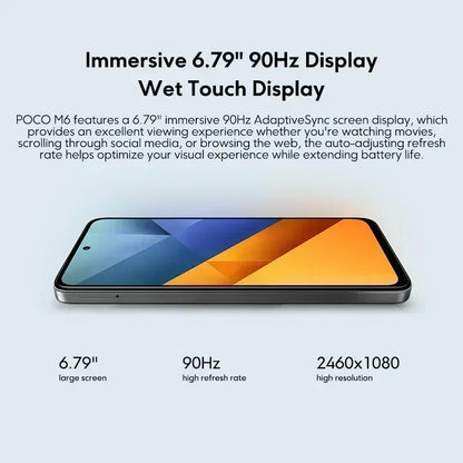 【World Premiere】 M6 Smartphone Global Version NFC Mediatek Helio G91-Ultra 6.79" 90Hz FHD+ Display 33W Fast Charging
