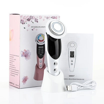 7 in 1 EMS Microcurrent Beauty Device Face Lifting Machine Skin Rejuvenation anti Wrinkle Face Cleaning Vibration Massager