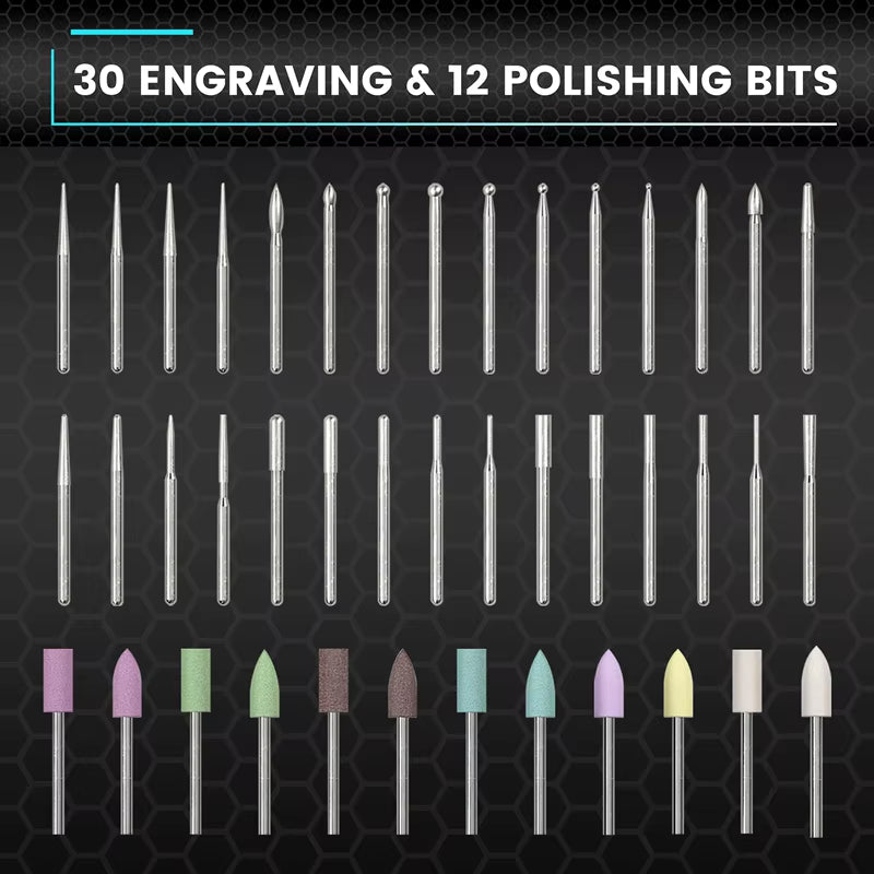 SGS Ultra Engraving Pen Cordless Rotary Tool Kit Electric Mini Grinder with 42 Bits for Crafts Metal Wood Glass Carving