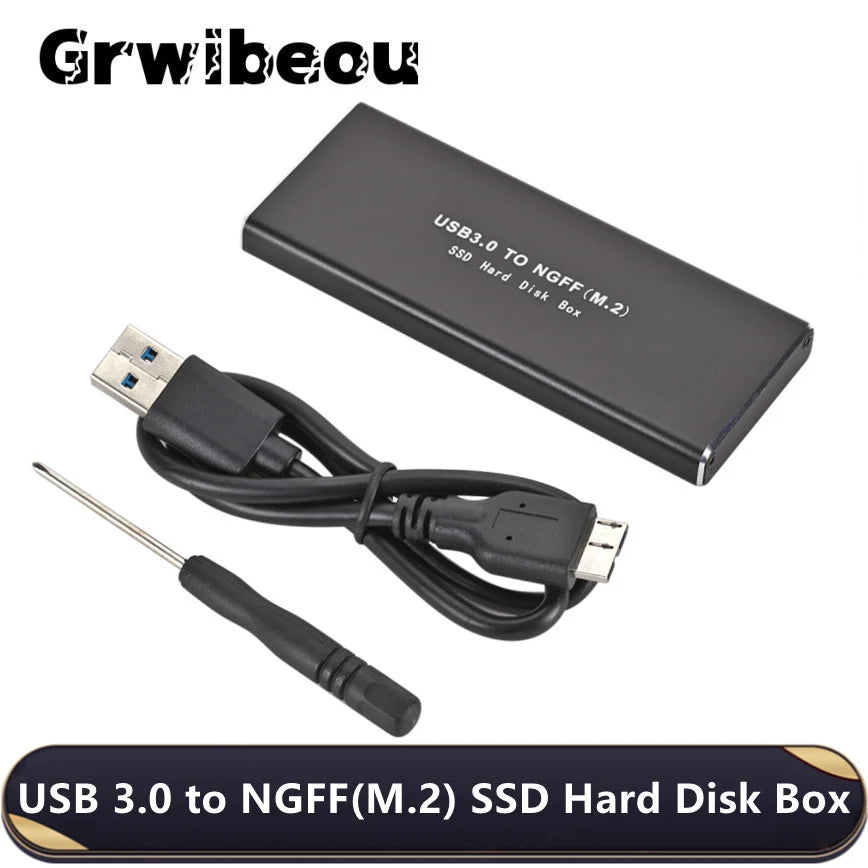 USB 3.0 to NGFF M.2 SSD External Hard Disk Drive HDD Box Support 2230 2242 2260 2280 Hard Disk USB 3.0 to M2 SSD Case