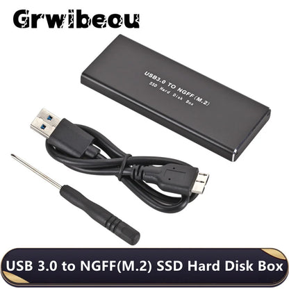 USB 3.0 to NGFF M.2 SSD External Hard Disk Drive HDD Box Support 2230 2242 2260 2280 Hard Disk USB 3.0 to M2 SSD Case