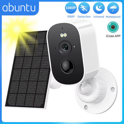 1080P Wifi Camera Solar Outdoor Wireless Battery Powered Bullet Security Camera PIR Motion Alarm Cloud Storage Two Way Audio