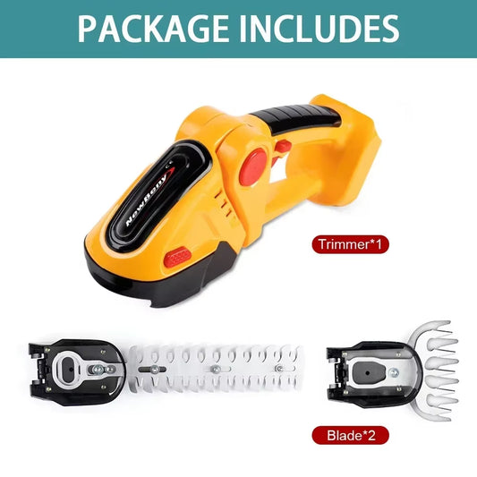 2 in 1 Electric Hedge Trimmer Cordless Portable High Power Household Lawn Mower Rechargeable Pruner Weeding Garden Tools