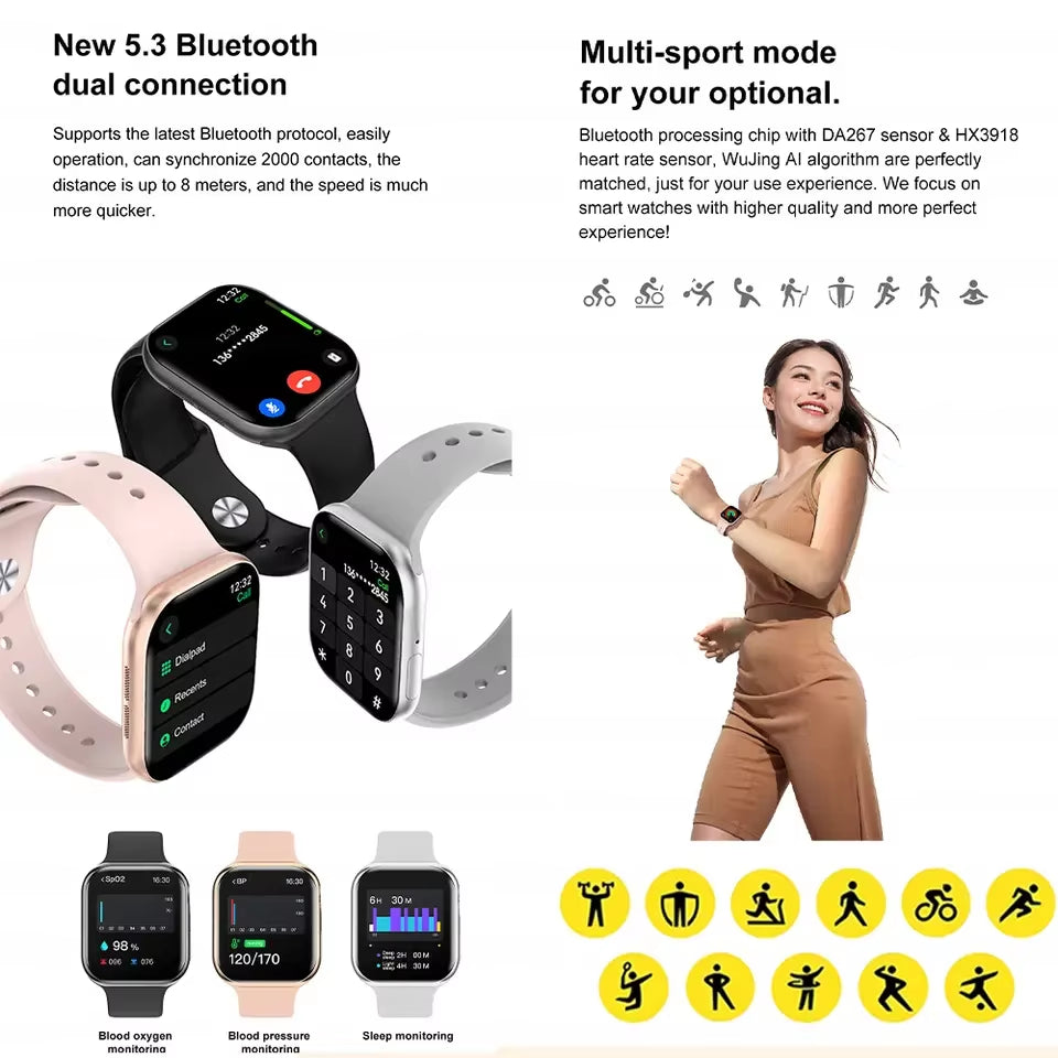 2025 Series 10 Watch 10 GPS Smart Watch Memory Music Video Bluetooth Call Heart Rate Waterproof NFC Smartwatch for Android IOS