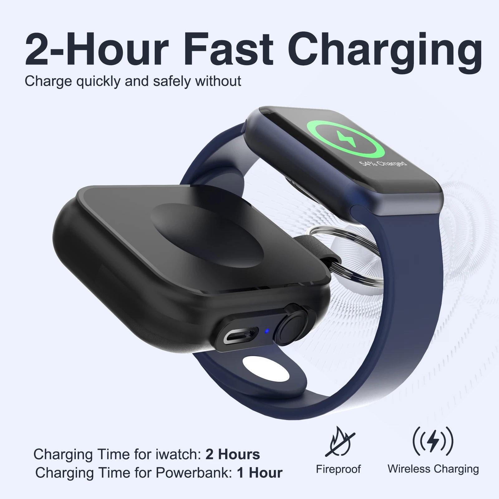 Fast Magnetic Watch Wireless Charger Power Bank for Apple Watch Serise 10 9 8 Dock Adapter Portable Charging for Iwatch Ultra 2